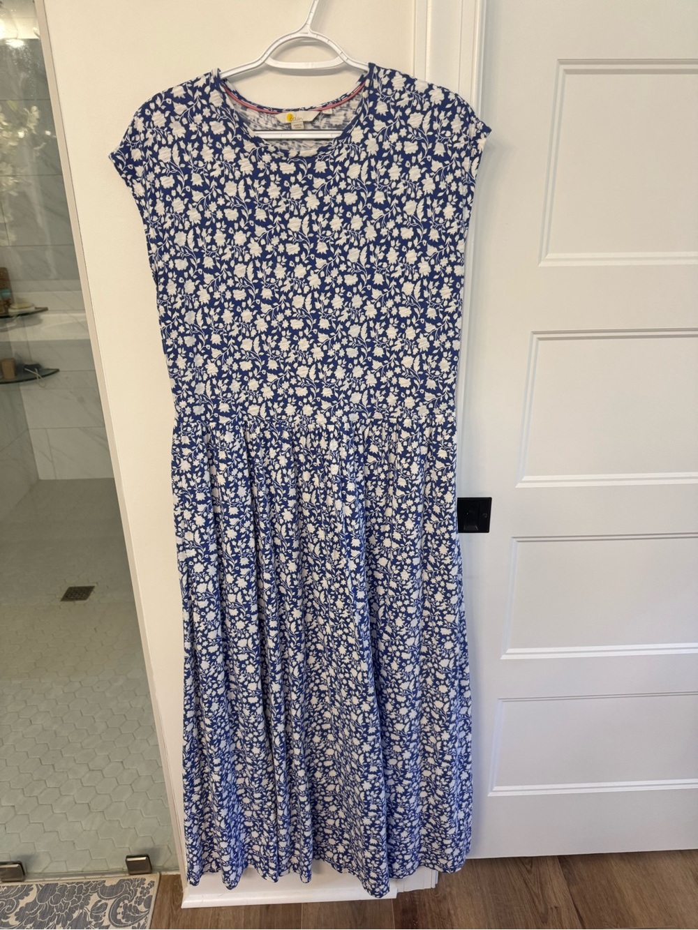 Boden blue white print floral dress